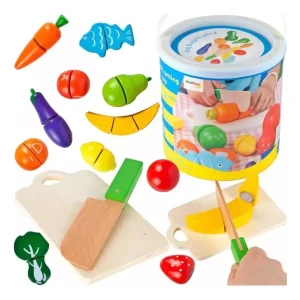 Balde con Frutas y Verduras para Cortar